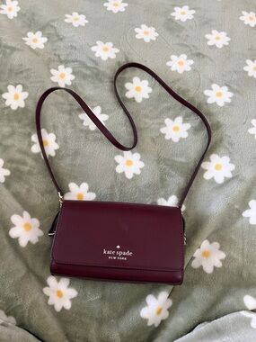 kate spade burgundy leather crossbody bag